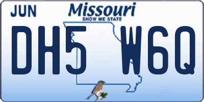 MO license plate DH5W6Q