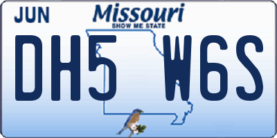 MO license plate DH5W6S