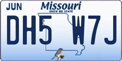 MO license plate DH5W7J