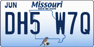 MO license plate DH5W7Q