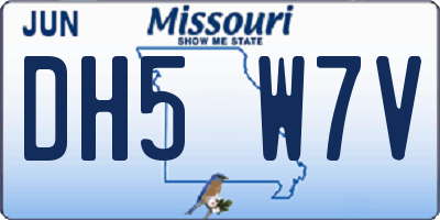 MO license plate DH5W7V