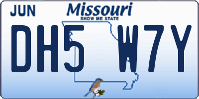 MO license plate DH5W7Y