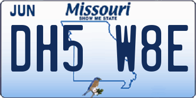 MO license plate DH5W8E