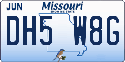 MO license plate DH5W8G