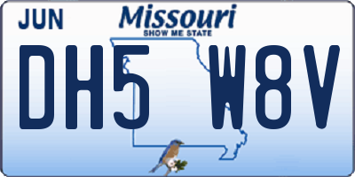 MO license plate DH5W8V