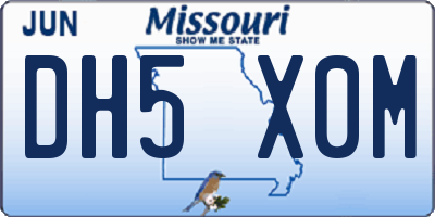 MO license plate DH5X0M
