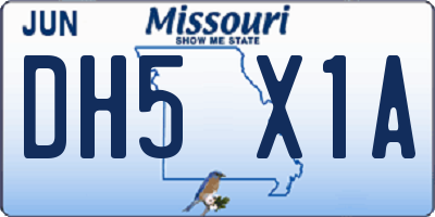 MO license plate DH5X1A