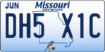 MO license plate DH5X1C