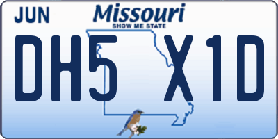 MO license plate DH5X1D