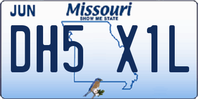 MO license plate DH5X1L
