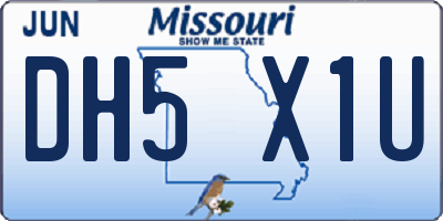 MO license plate DH5X1U