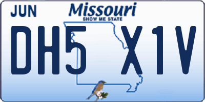 MO license plate DH5X1V