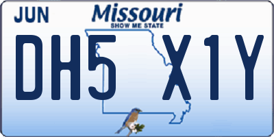 MO license plate DH5X1Y