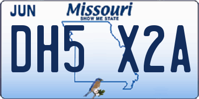 MO license plate DH5X2A