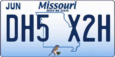 MO license plate DH5X2H