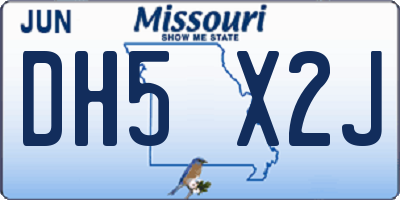 MO license plate DH5X2J