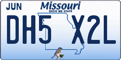 MO license plate DH5X2L