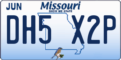 MO license plate DH5X2P