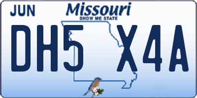MO license plate DH5X4A