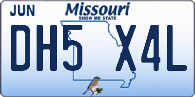 MO license plate DH5X4L