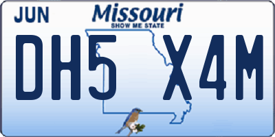 MO license plate DH5X4M