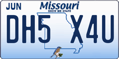 MO license plate DH5X4U