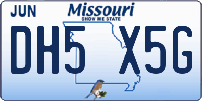 MO license plate DH5X5G