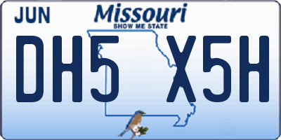MO license plate DH5X5H