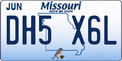 MO license plate DH5X6L