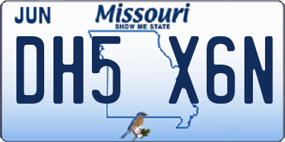 MO license plate DH5X6N
