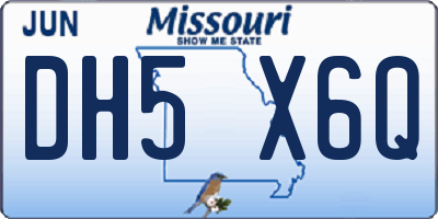 MO license plate DH5X6Q
