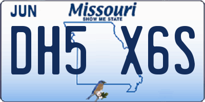 MO license plate DH5X6S