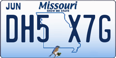 MO license plate DH5X7G