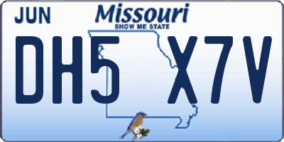 MO license plate DH5X7V