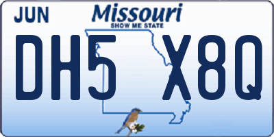MO license plate DH5X8Q
