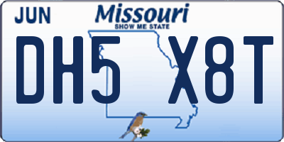 MO license plate DH5X8T
