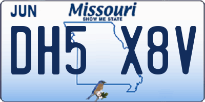 MO license plate DH5X8V