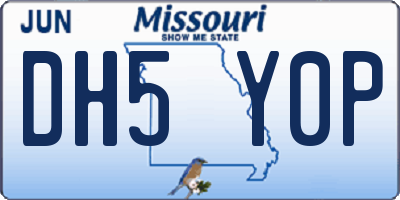 MO license plate DH5Y0P