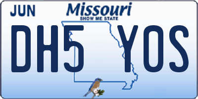 MO license plate DH5Y0S