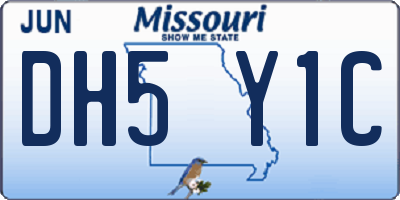 MO license plate DH5Y1C
