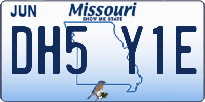 MO license plate DH5Y1E