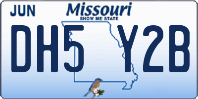 MO license plate DH5Y2B