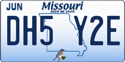 MO license plate DH5Y2E