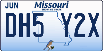 MO license plate DH5Y2X
