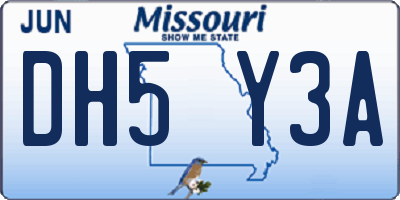MO license plate DH5Y3A