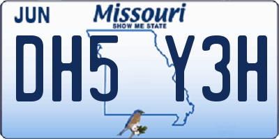 MO license plate DH5Y3H
