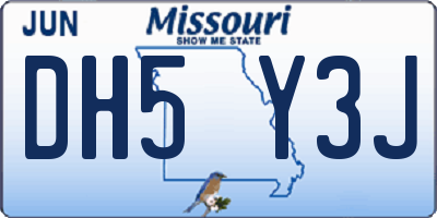 MO license plate DH5Y3J