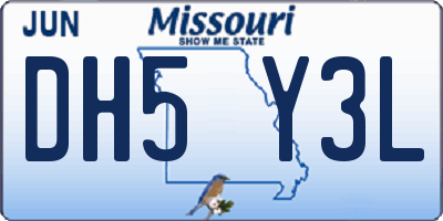 MO license plate DH5Y3L