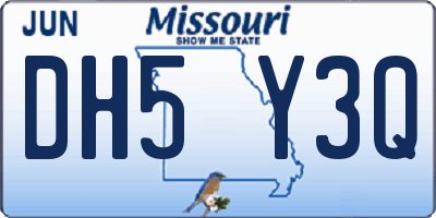 MO license plate DH5Y3Q