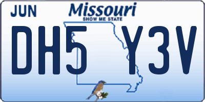 MO license plate DH5Y3V